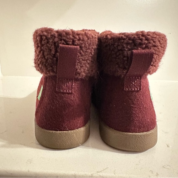 Sanuk Womens Roll-Top Bootie Wool Boots Burgundy Size 8 - Picture 2 of 10